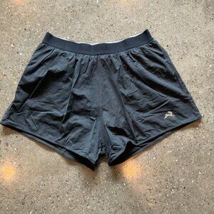 Session Speed short from Tracksmith. Charcoal, size Large